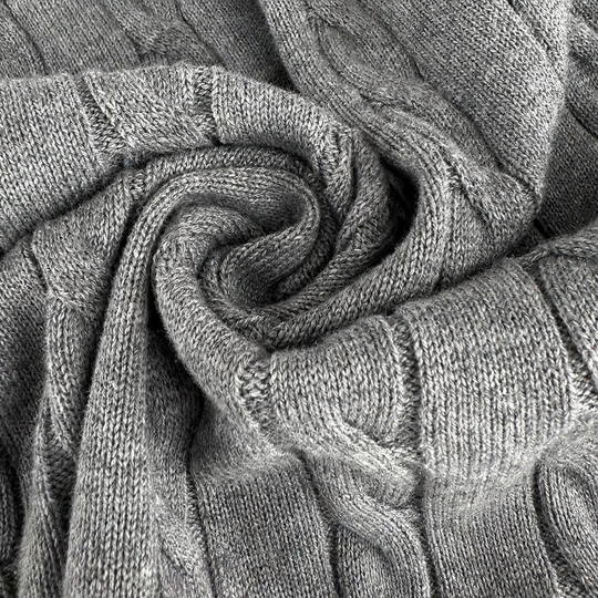 Damen-Strickjacke mit Zopfmuster und Rundhalsausschnitt