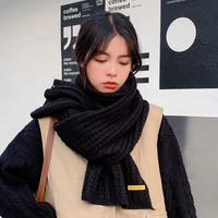 Schwarz Strickschal Uni