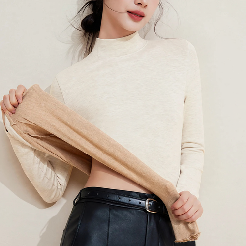 Damen-Thermo-Unterziehshirt mit Stehkragen, gefüttert