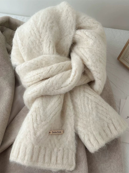 Unifarbener Strickschal aus Alpakawollmischung