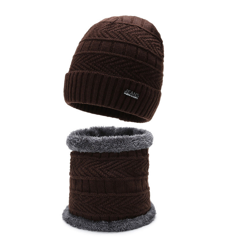 Winter-Strickmütze mit Nackenschutz, 2-teiliges Set
