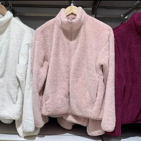 Warme Fleece-Jacke mit Reißverschluss für Damen