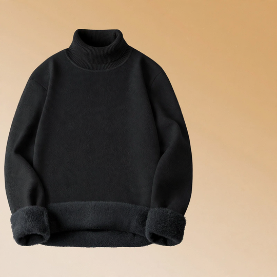 Herren-Woll-Modal-Pullover, gefüttert, Stehkragen, 650g