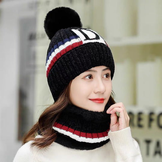 Winter-Strickset: Mütze und Schal für Damen