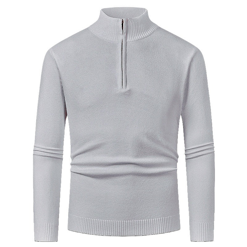 Herren-Strickpullover mit Polokragen und Reißverschluss