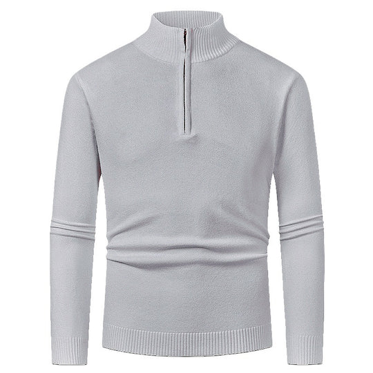 Herren-Strickpullover mit Polokragen und Reißverschluss