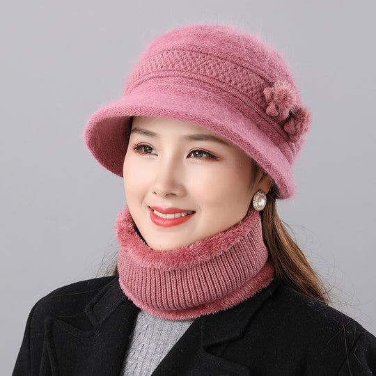 Damen Glockenhut und Schal Set, warm, für Herbst und Winter