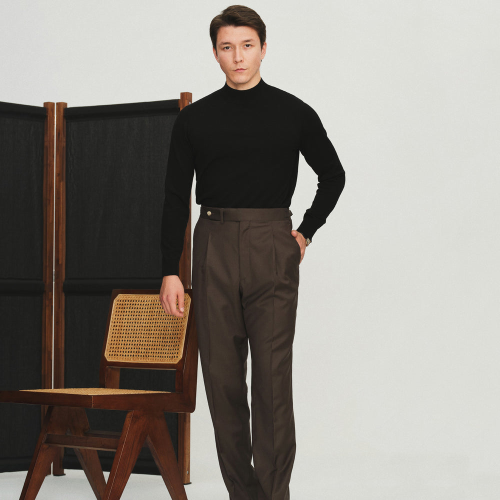 Herren-Strickpullover, maschinenwaschbar, Stehkragen