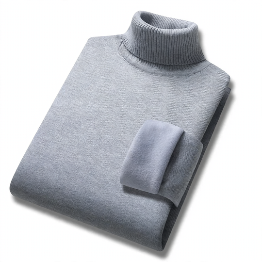 Herren-Rollkragenpullover, gefüttert, warm, Herbst und Winter