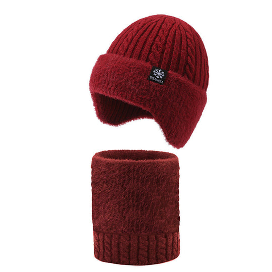 Winter-Set: Strickmütze und Schal, gefüttert