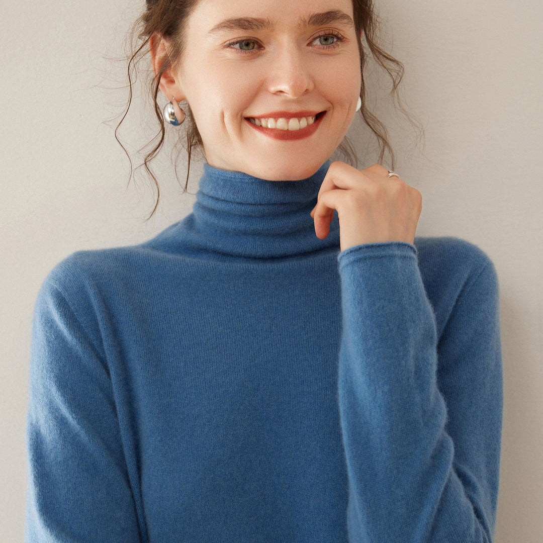 Weicher Kaschmir-Pullover mit Stehkragen