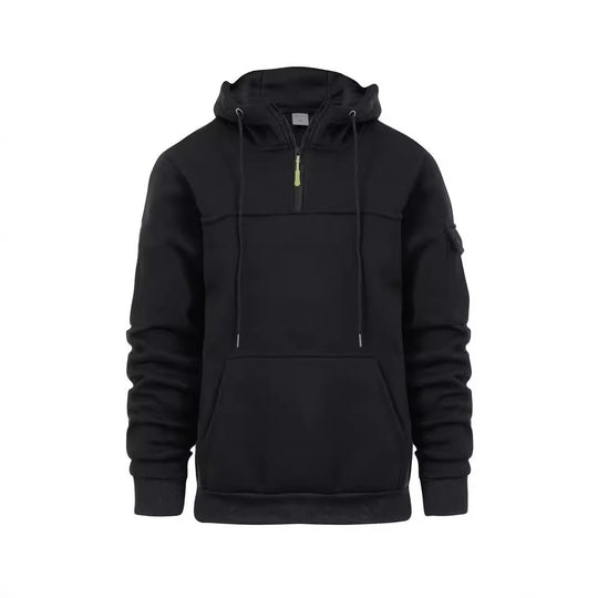 Lässiger Kapuzenpullover mit Halbreißverschluss