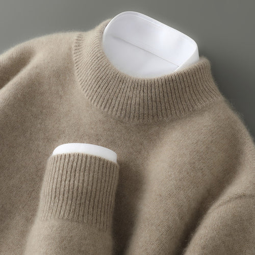 Halbhoher Kragen Strickpullover für Herren