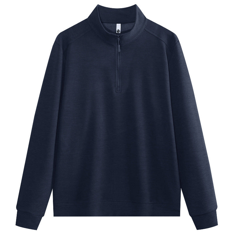 Business-Freizeit-Sweater mit Reißverschluss und Waffelstruktur