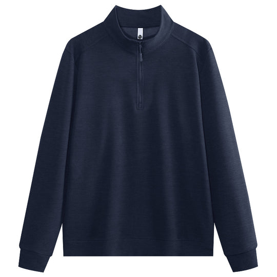 Business-Freizeit-Sweater mit Reißverschluss und Waffelstruktur