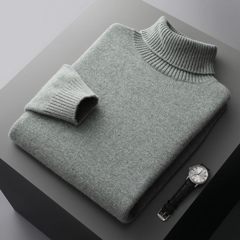 Herren-Wollpullover mit Rollkragen, 100% Wolle