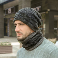 Mütze glatt Schwarz-Grau