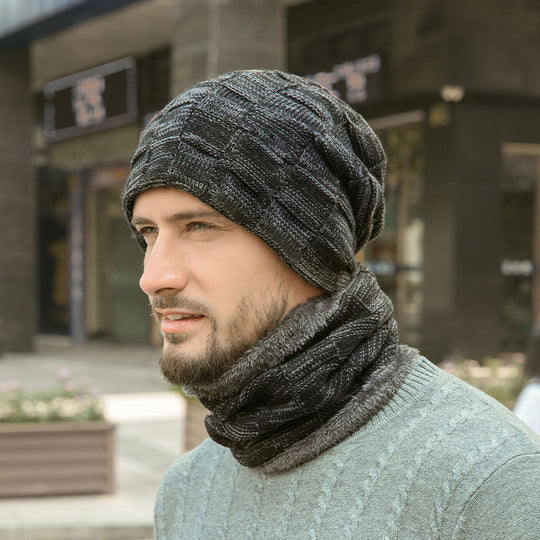 Winter-Strickmütze und Schal Set, gefüttert, 9507