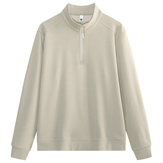 Business-Freizeit-Sweater mit Reißverschluss und Waffelstruktur