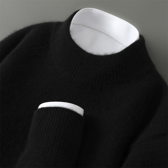 Herren-Wollpullover mit Stehkragen