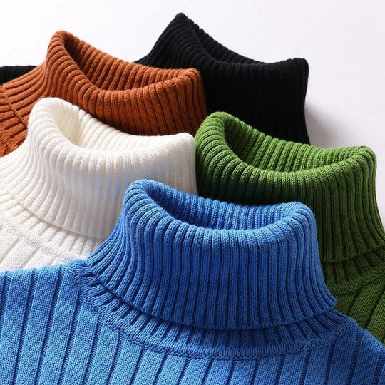 Herren-Rollkragenpullover, schmal geschnitten, gefüttert