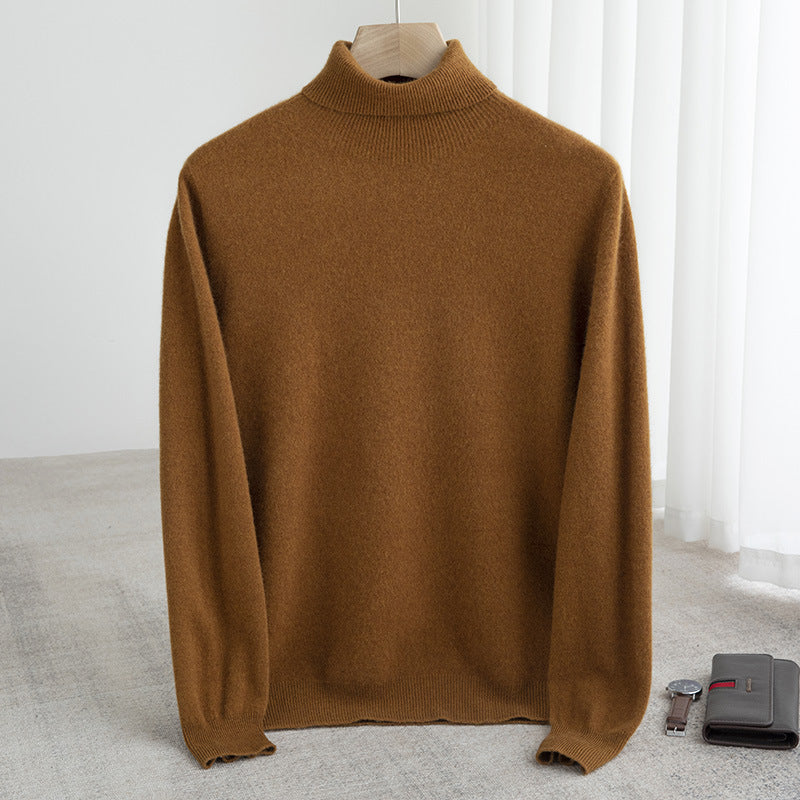 Herren-Rollkragenpullover aus 100% Wolle, nahtlos