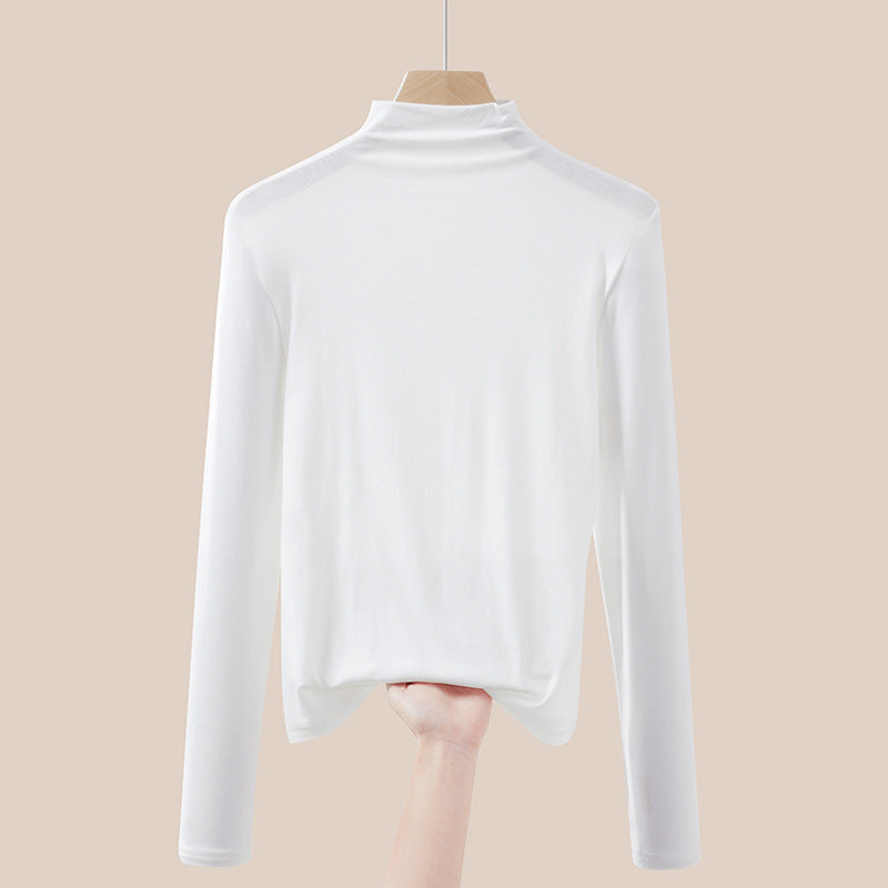 Dünner Damen-Rollkragenpullover, Langarm, Strick