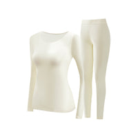 Creme-Weiß Set Oberteil+Hose