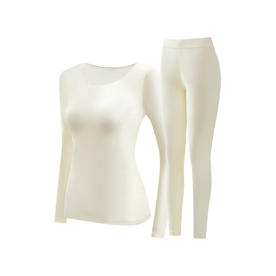 Damen Thermo-Unterwäsche, elastisch, einfarbig, Rundhals