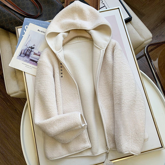 Gefütterte Kapuzenjacke aus doppelseitigem Fleece