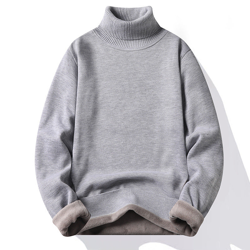 Herren-Rollkragenpullover, gefüttert, schmal geschnitten