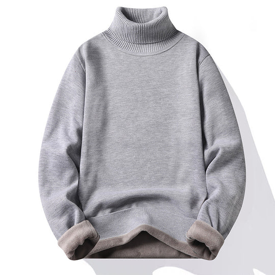Herren-Rollkragenpullover, gefüttert, schmal geschnitten