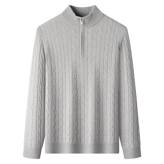 Herren-Kaschmirpullover mit Reißverschluss, dick