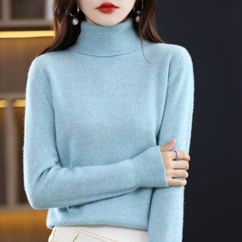 Eleganter Damen-Rollkragenpullover, Strick, locker geschnitten