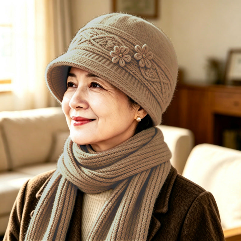 Strickmütze und Schal Set für Damen