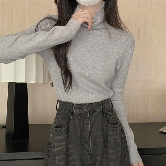 Damen Strickpullover, Rollkragen, körpernah