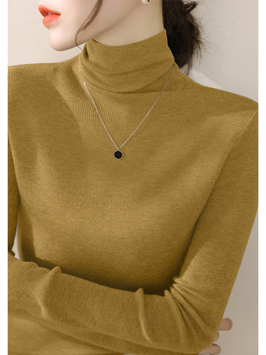 Damen-Strickpullover, figurbetont, mit Stehkragen