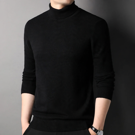 Herren-Wollpullover, Rollkragen, klassisches Design