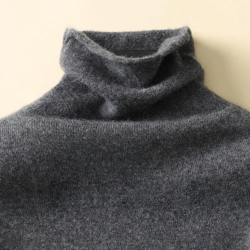 Damen-Wollpullover mit Stehkragen aus reiner Wolle