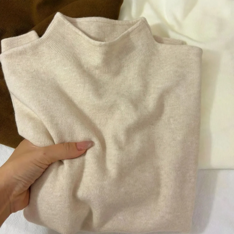 Damen-Strickpullover mit Stehkragen