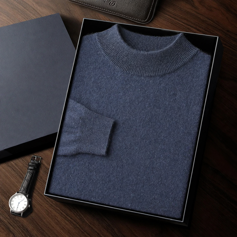 Schlichter Halbkragen-Pullover für Herren