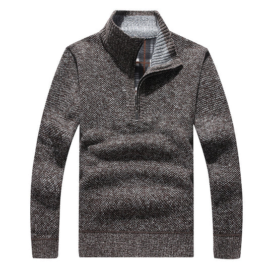 Dicker Herren-Strickpullover mit Reißverschluss und Futter