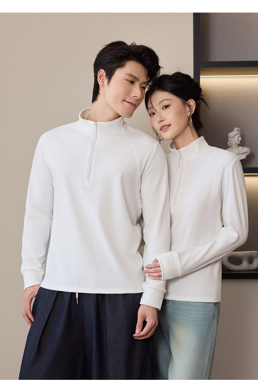 Unisex-Sweatshirt mit Reißverschluss und Fleecefutter