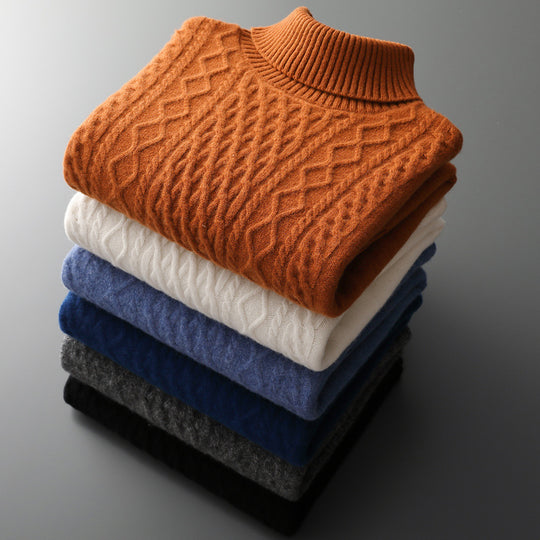 Warmer Rollkragenpullover aus 100% Schurwolle