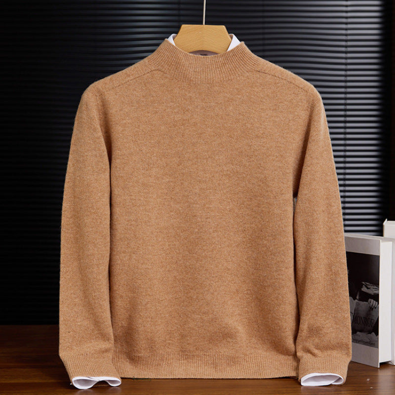 Herren-Strickpullover aus Wolle, Stehkragen
