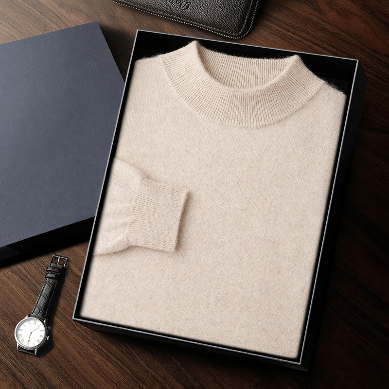 Schlichter Halbkragen-Pullover für Herren
