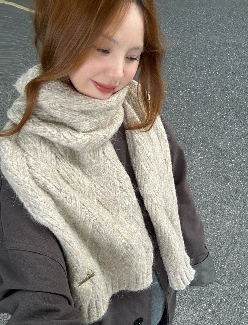 Strickschal aus Alpakawolle