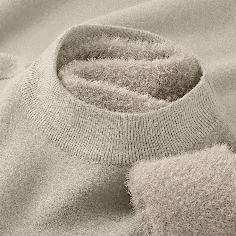 Herren-Pullover mit Stehkragen aus Modal-Wollmischung