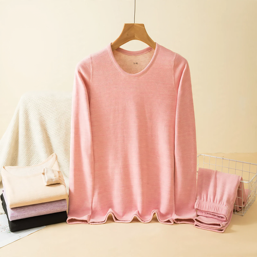 Wärmendes Unterwäsche-Set mit Wolle und Seide, Unisex