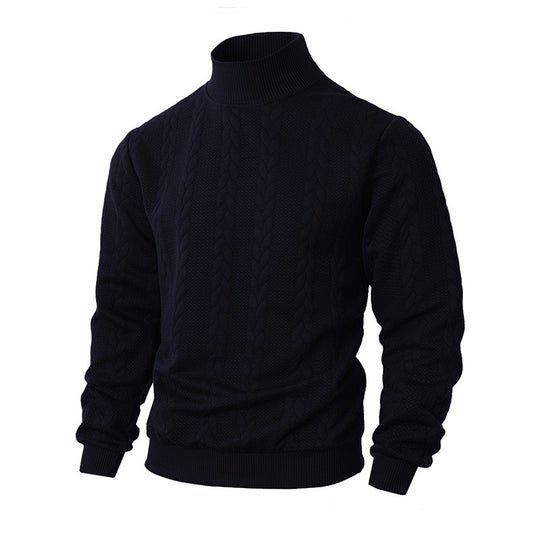 Herren-Strickpullover mit Stehkragen, atmungsaktiv